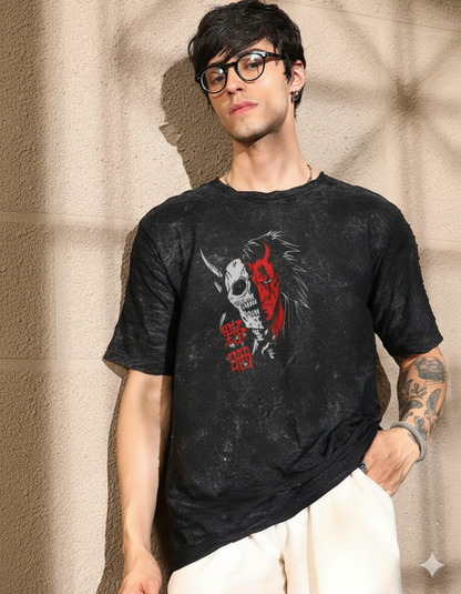 Unisex Anime Acid Washed T-shirt